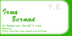 irma bernad business card